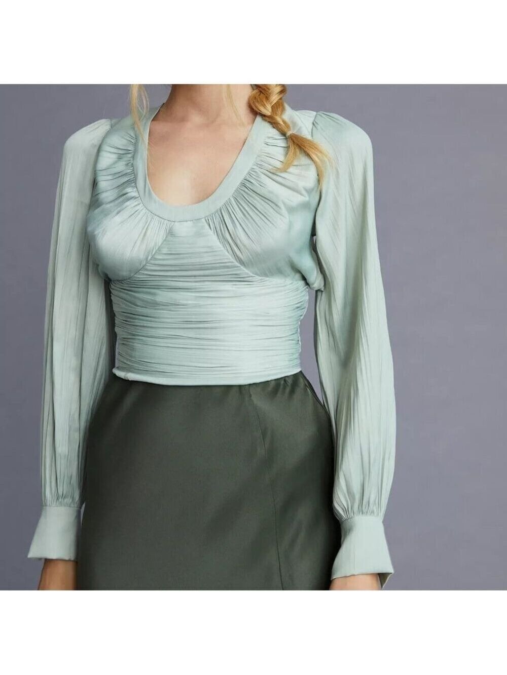 NWT By Anthropologie Blouson-Sleeve Blouse S